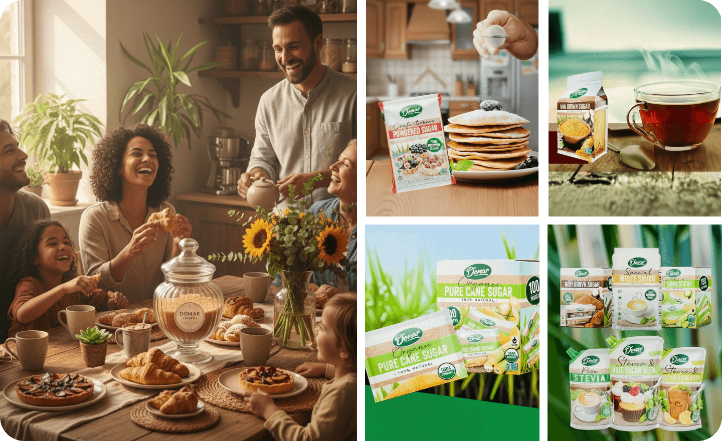 Sugarcane fields and workers at sunrise