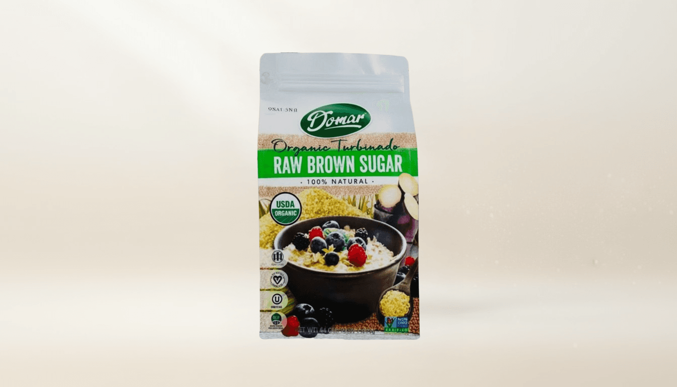 Organic Turbinado sugar with breakfast scene